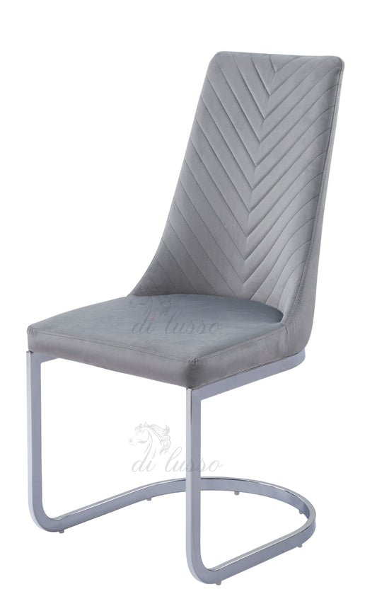 Curva Grey French Velvet Dining Chair