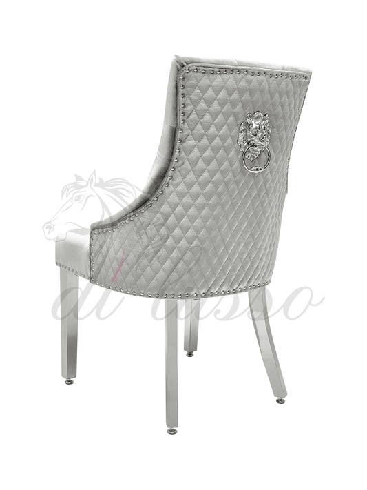 Paris Crushed Velvet Silver Dining Chairs