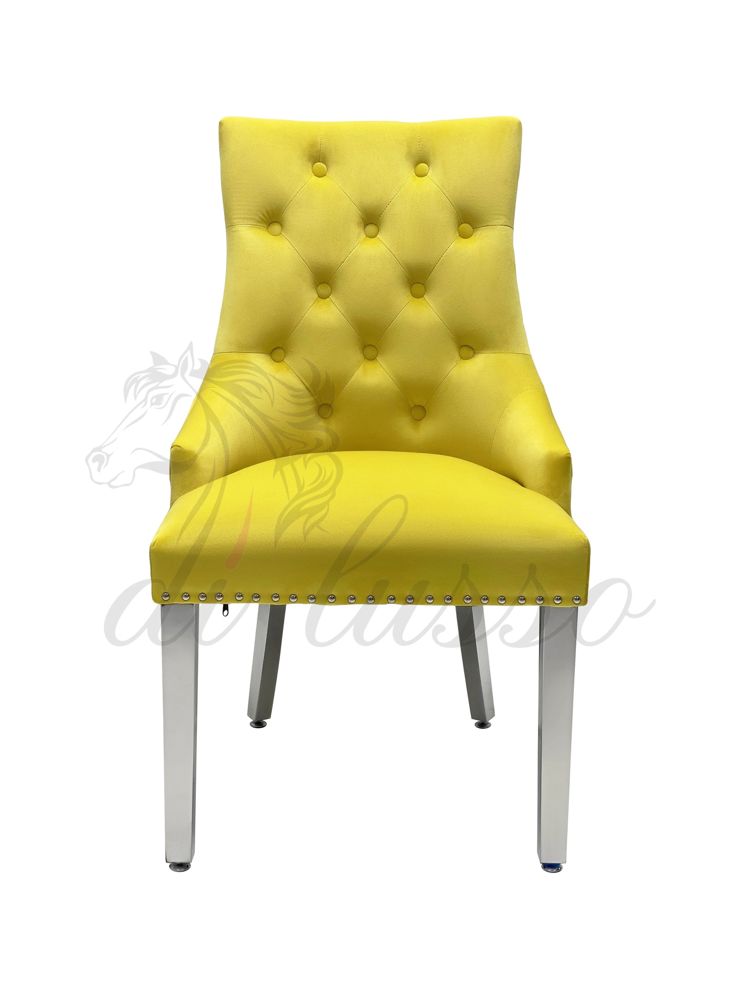 Plush Velvet Yellow Dining Chairs