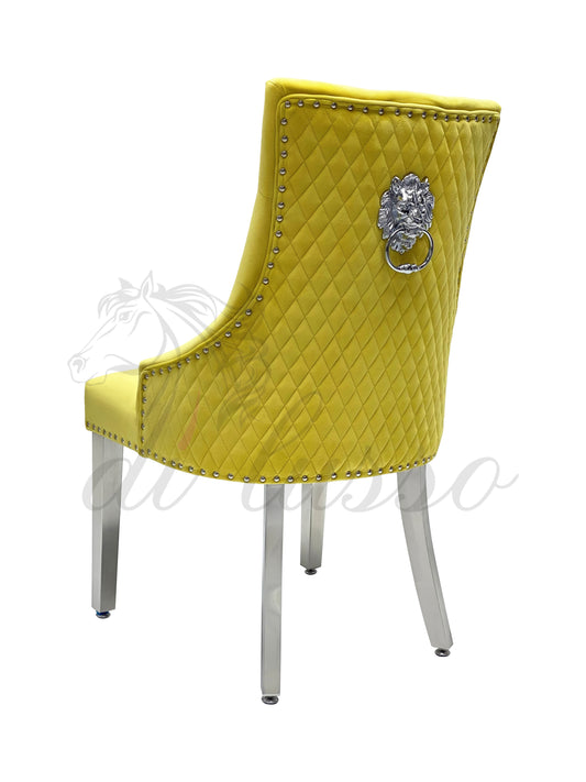 Plush Velvet Yellow Dining Chairs