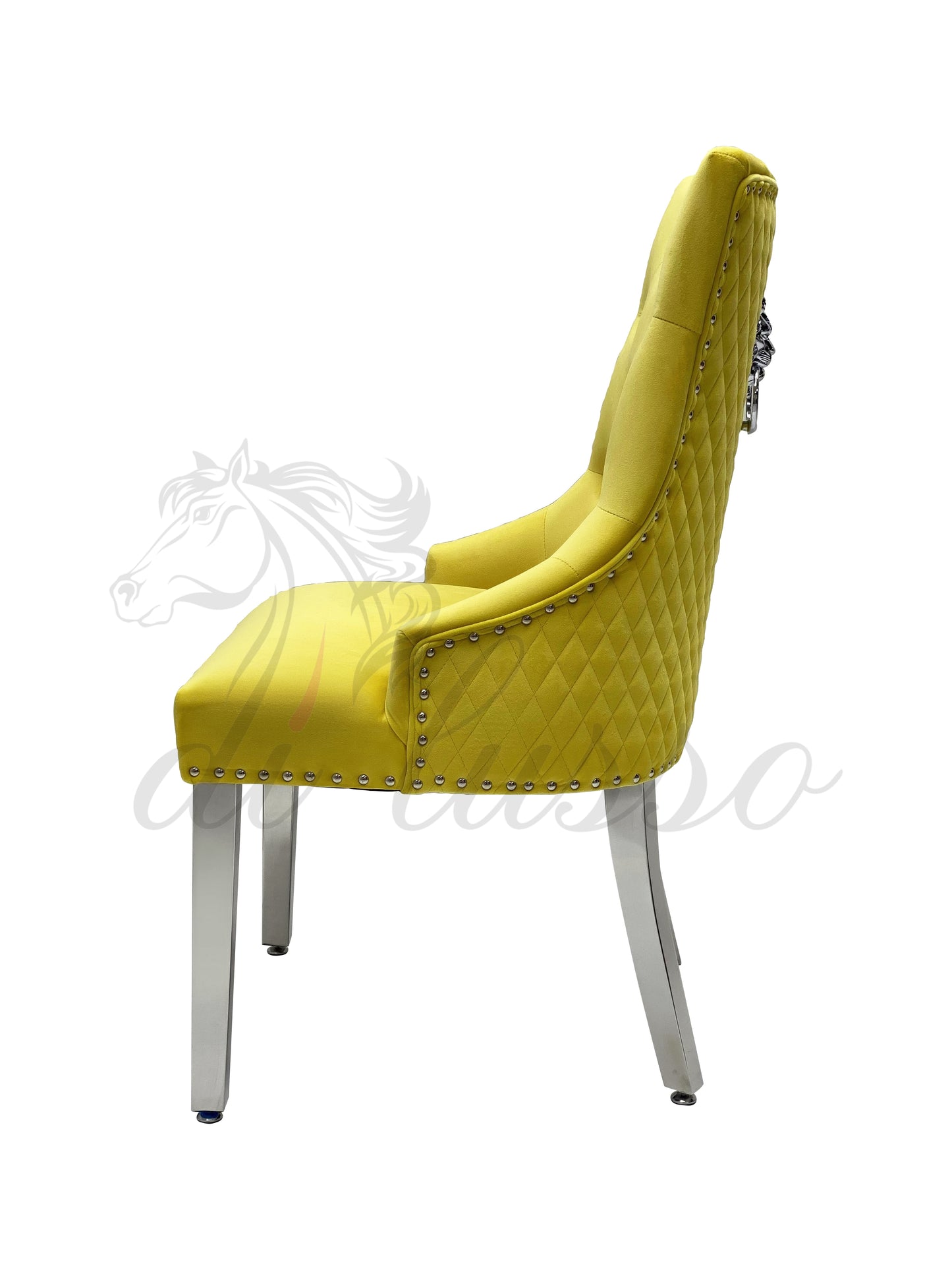 Plush Velvet Yellow Dining Chairs
