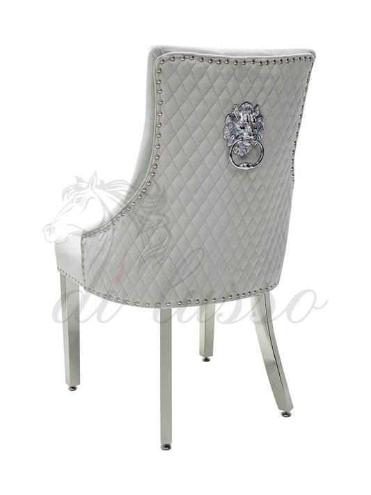 Paris Plush Velvet Silver Dining Chairs