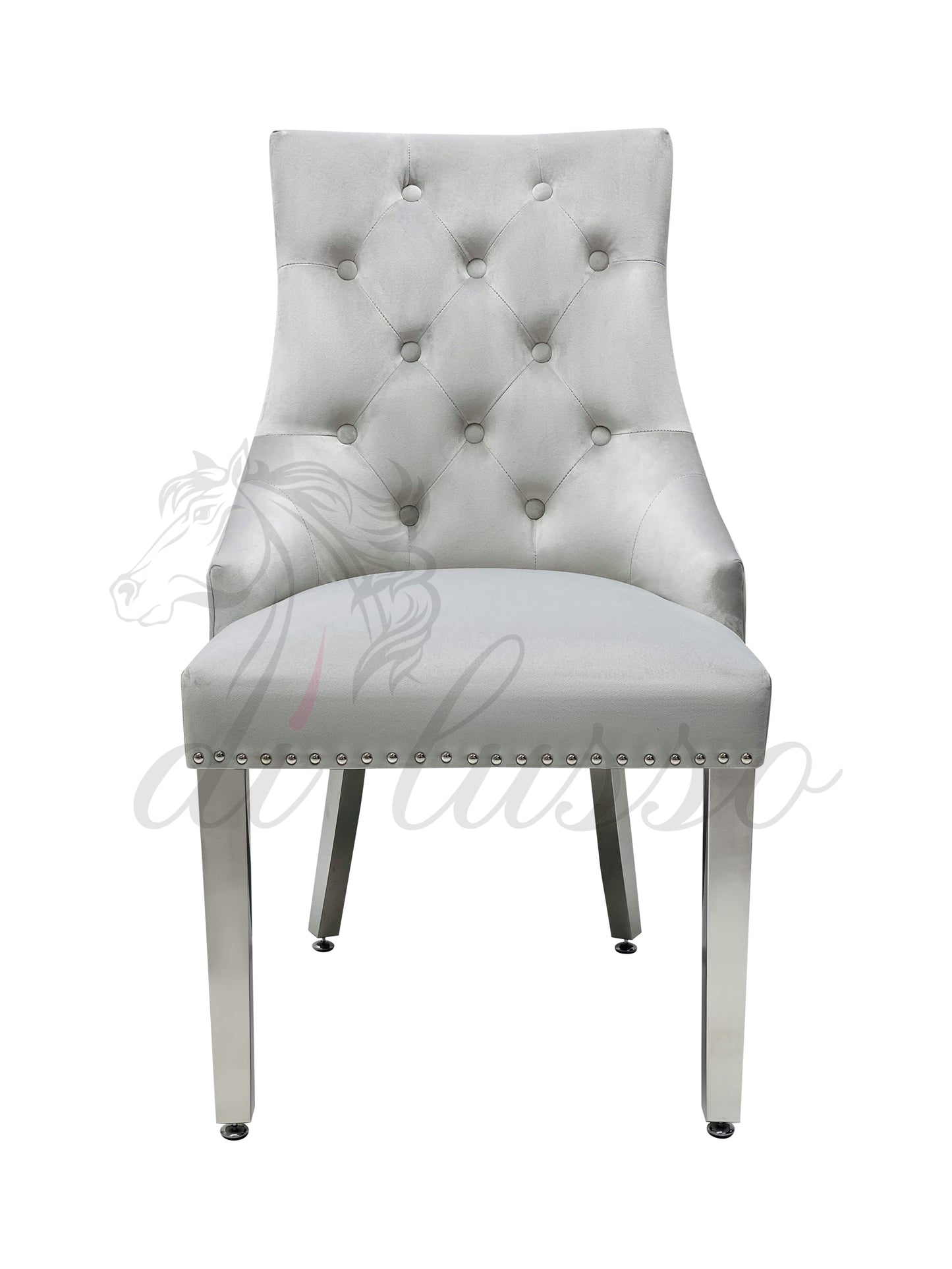Paris Plush Velvet Silver Dining Chairs