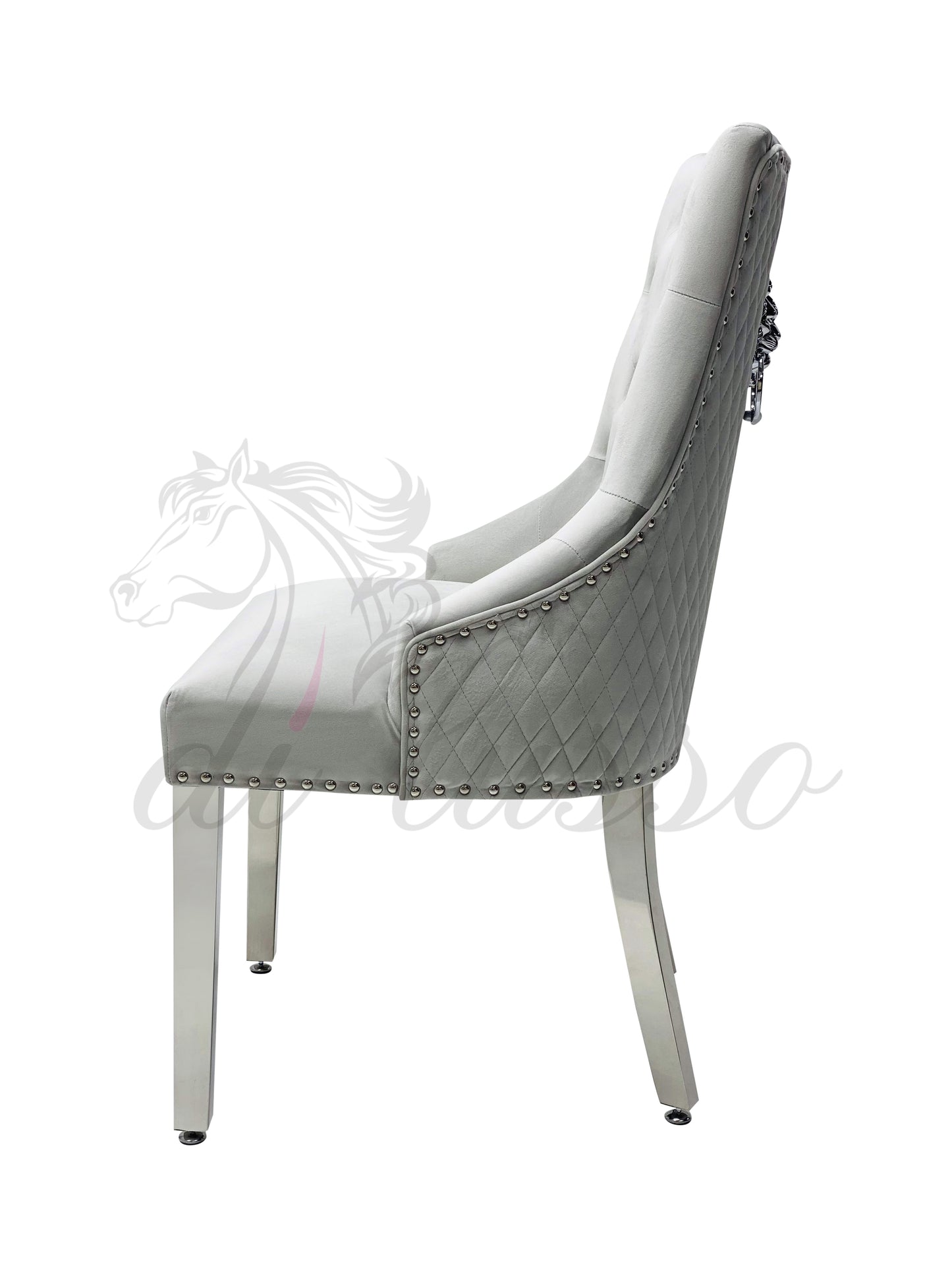 Paris Plush Velvet Silver Dining Chairs