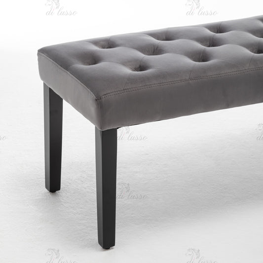 Elan Dark/Light Grey Velvet Bench