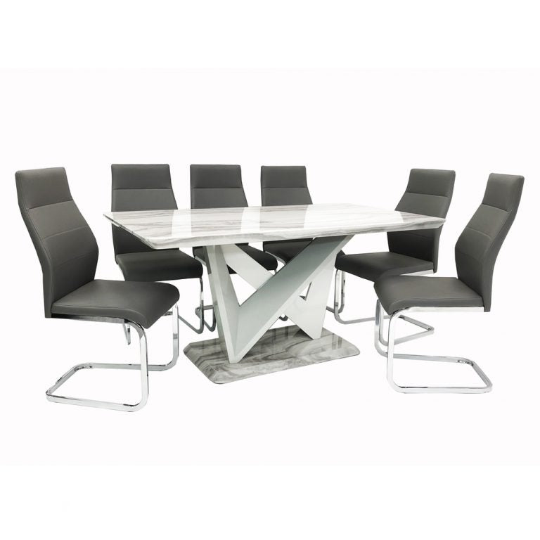 Victoria Marble Effect Dining Set