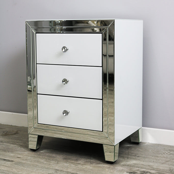 Blanco 3 Drawer Bedside Table