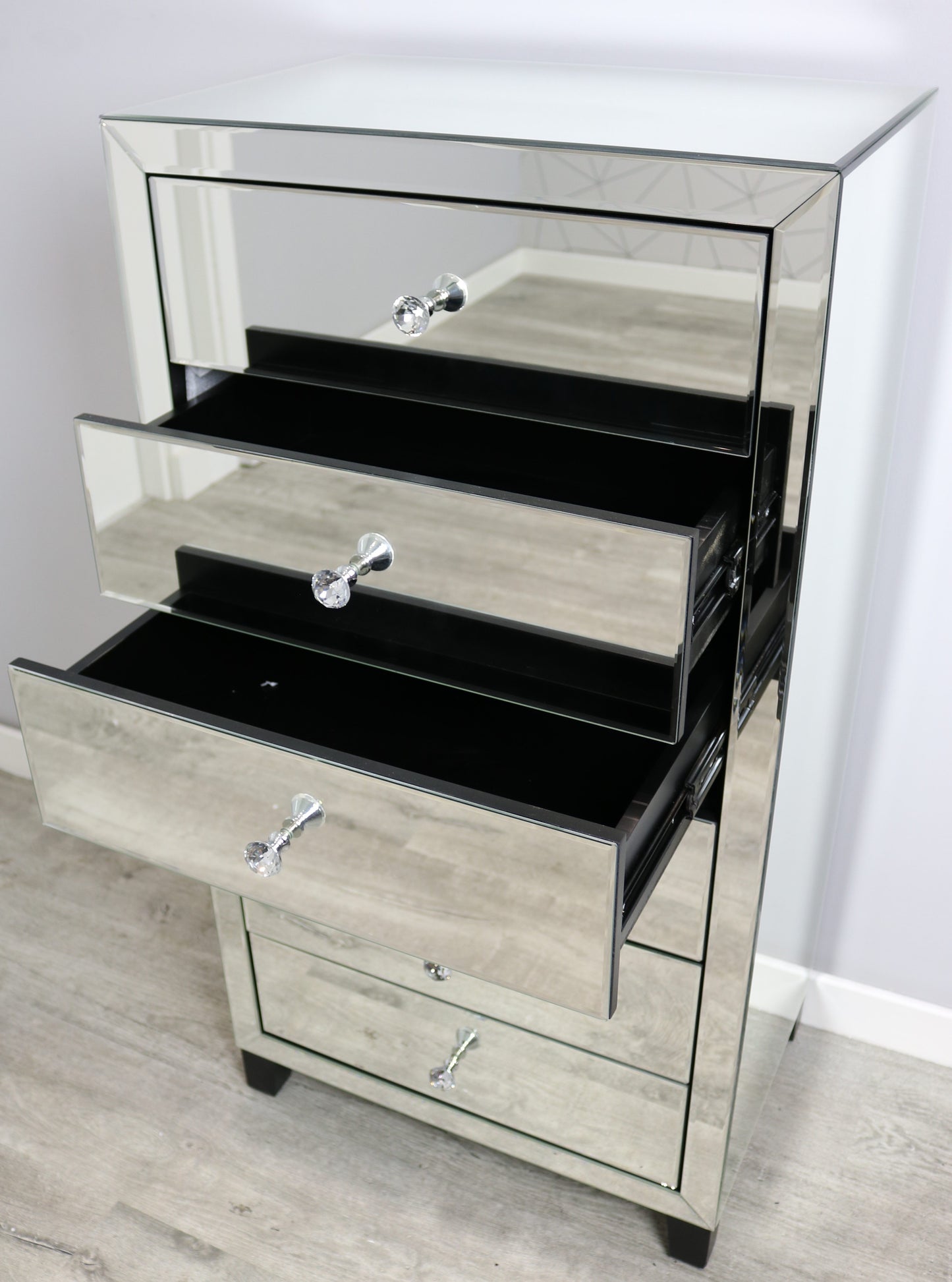 Mirrored 6 Drawer Tallboy