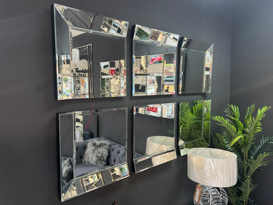 Set of 6 Panel Wall Mirrors