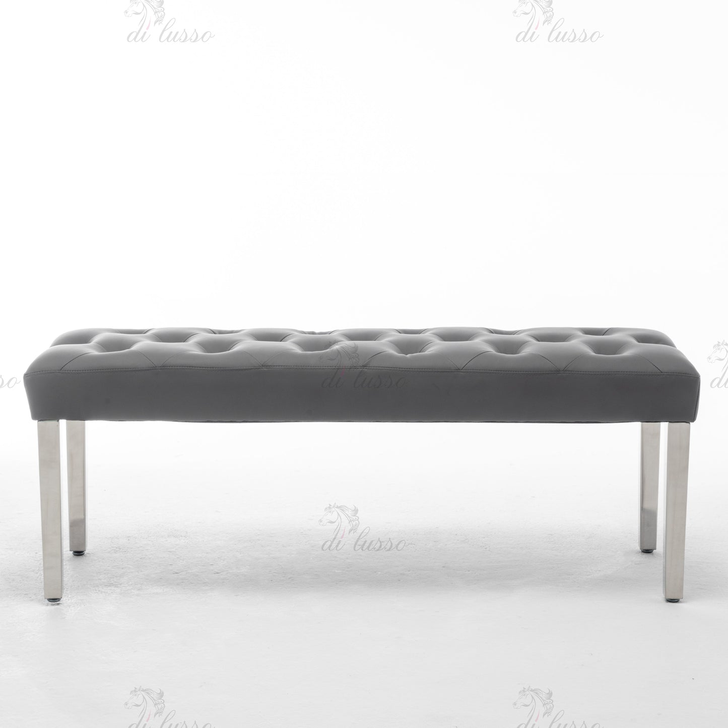 Isabella PU Grey Leather Bench