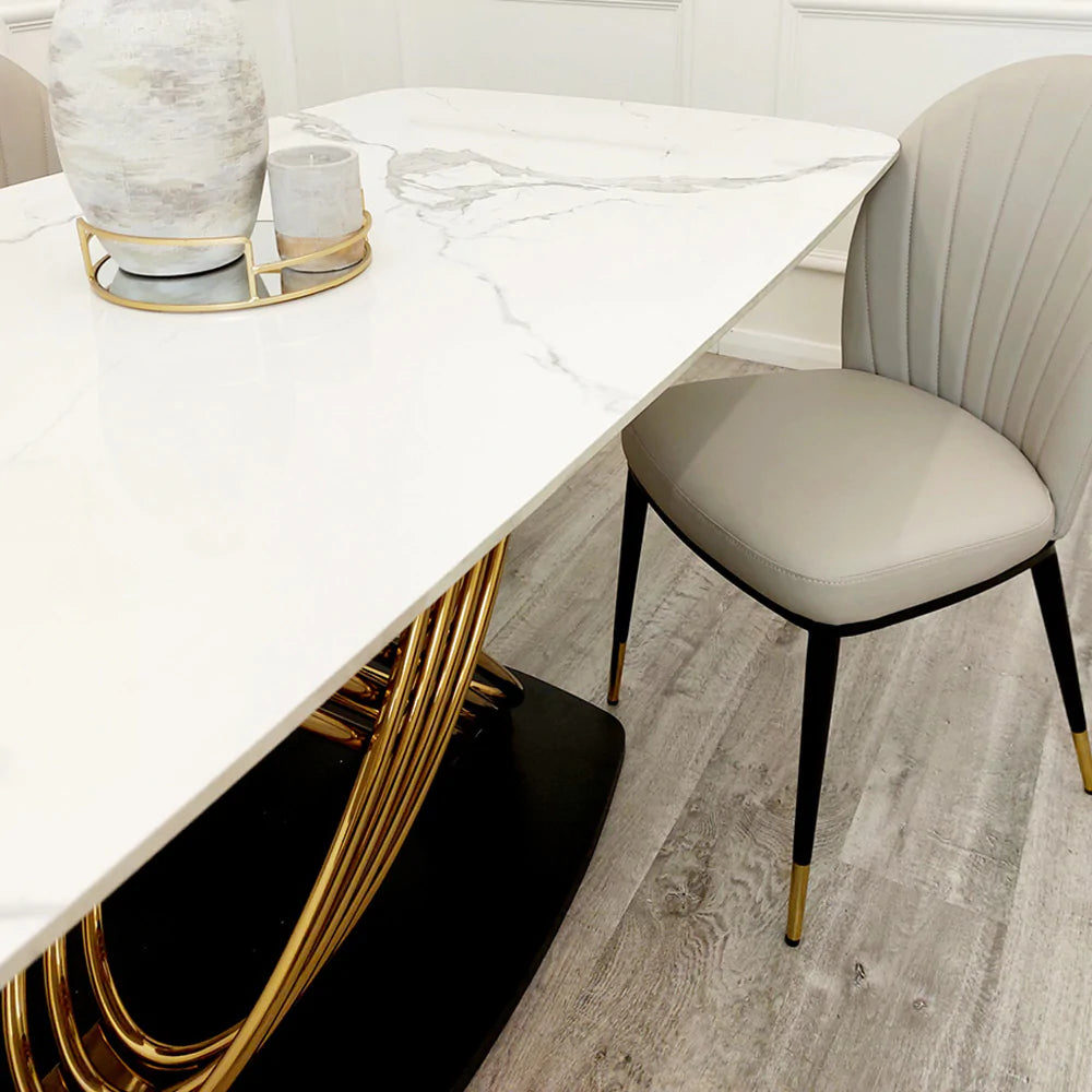 Lucien 1.8m Gold Dining Set