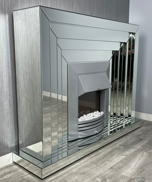 Mirrored Levels Fireplace