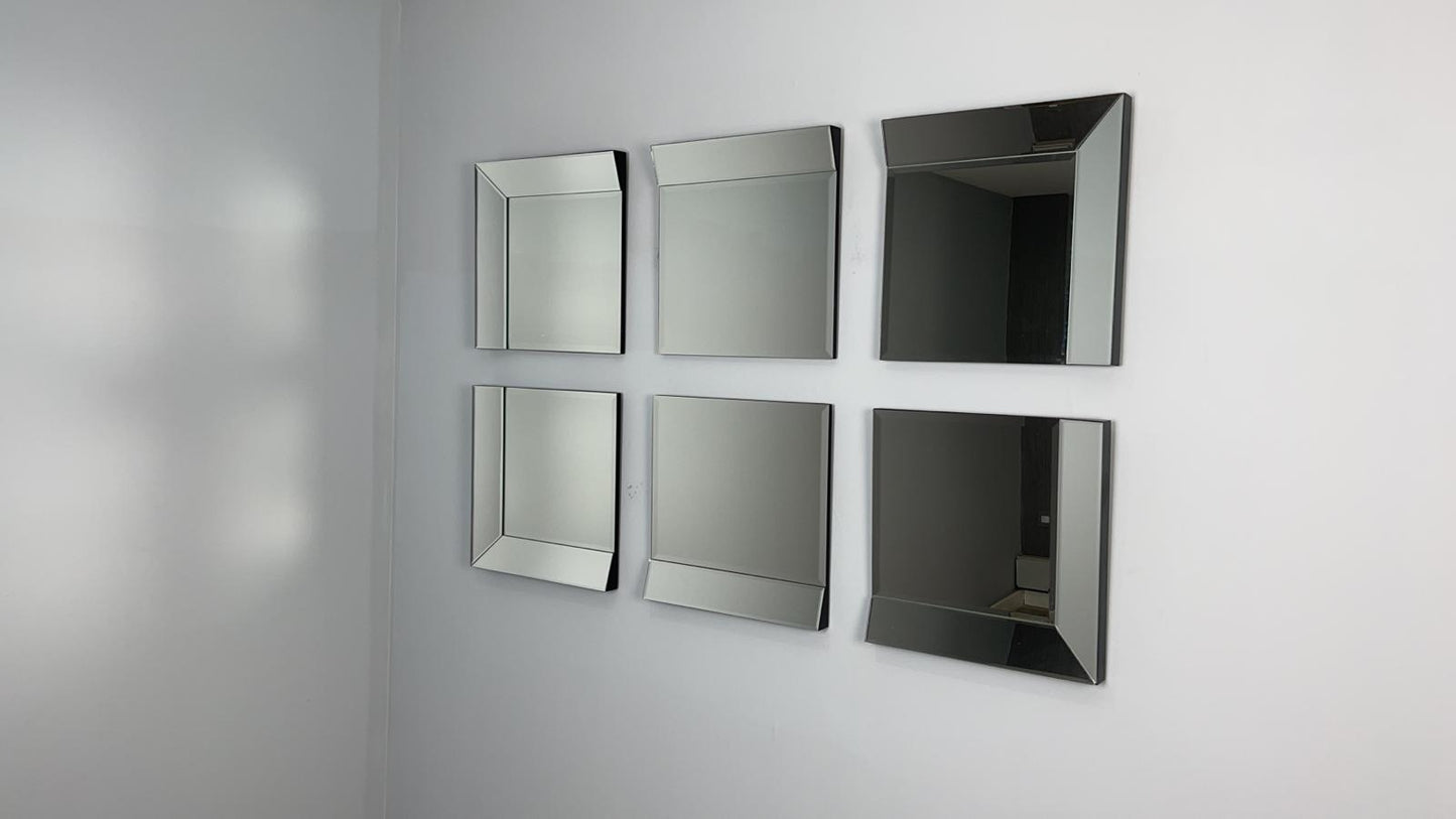 Set of 6 Panel Wall Mirrors
