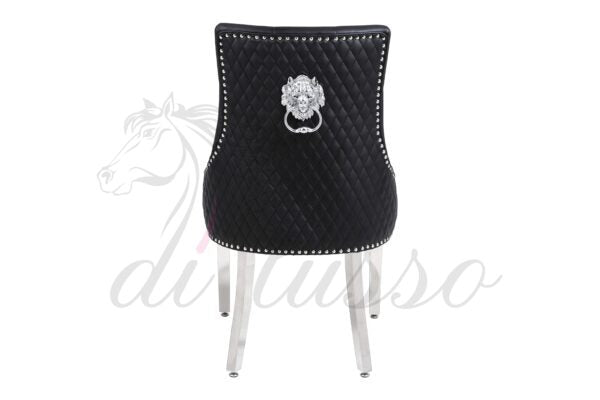 Paris Faux Lather PU Black/Grey Dining Chairs