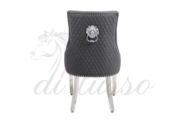 Paris Faux Lather PU Black/Grey Dining Chairs