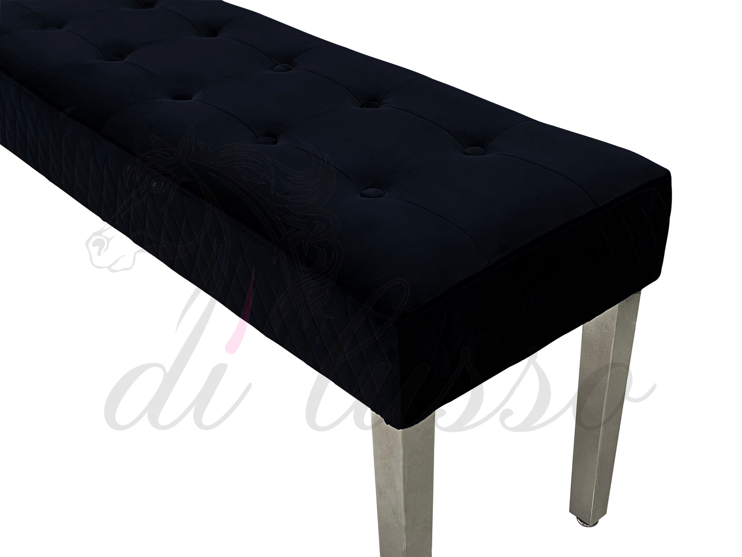 Paris Plush Velvet Black Bench
