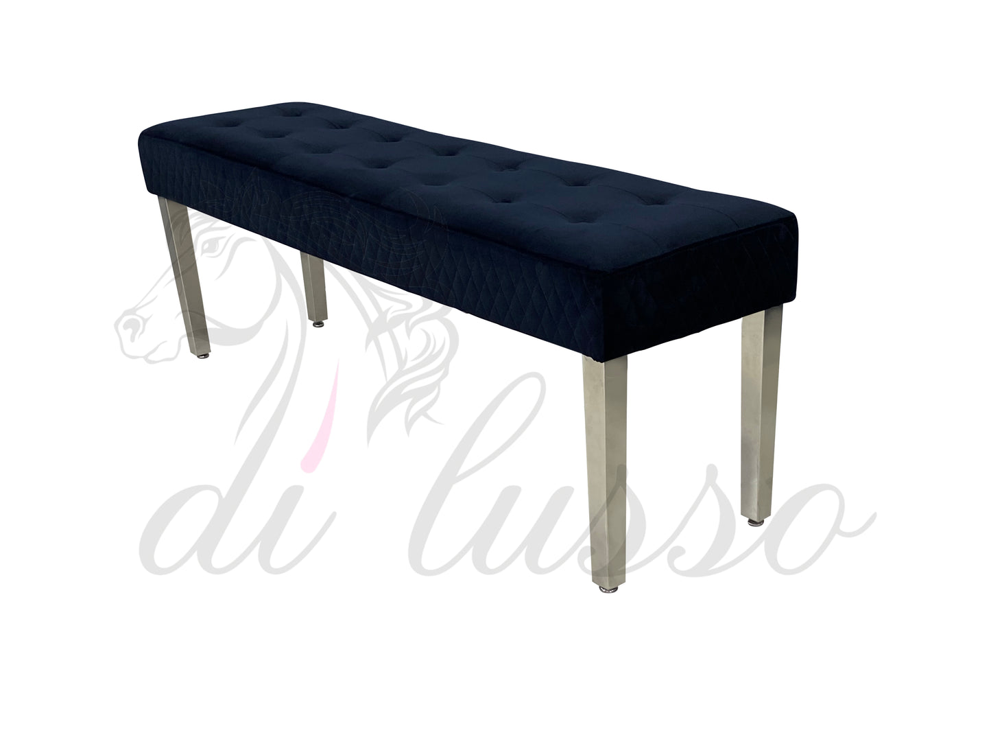 Paris Plush Velvet Black Bench