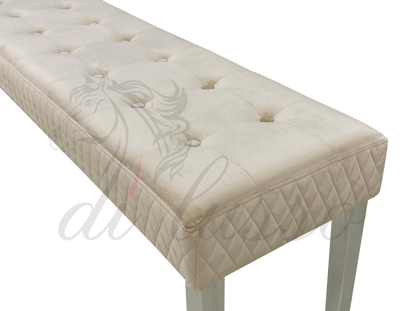 Paris Plush Velvet Mink Bench