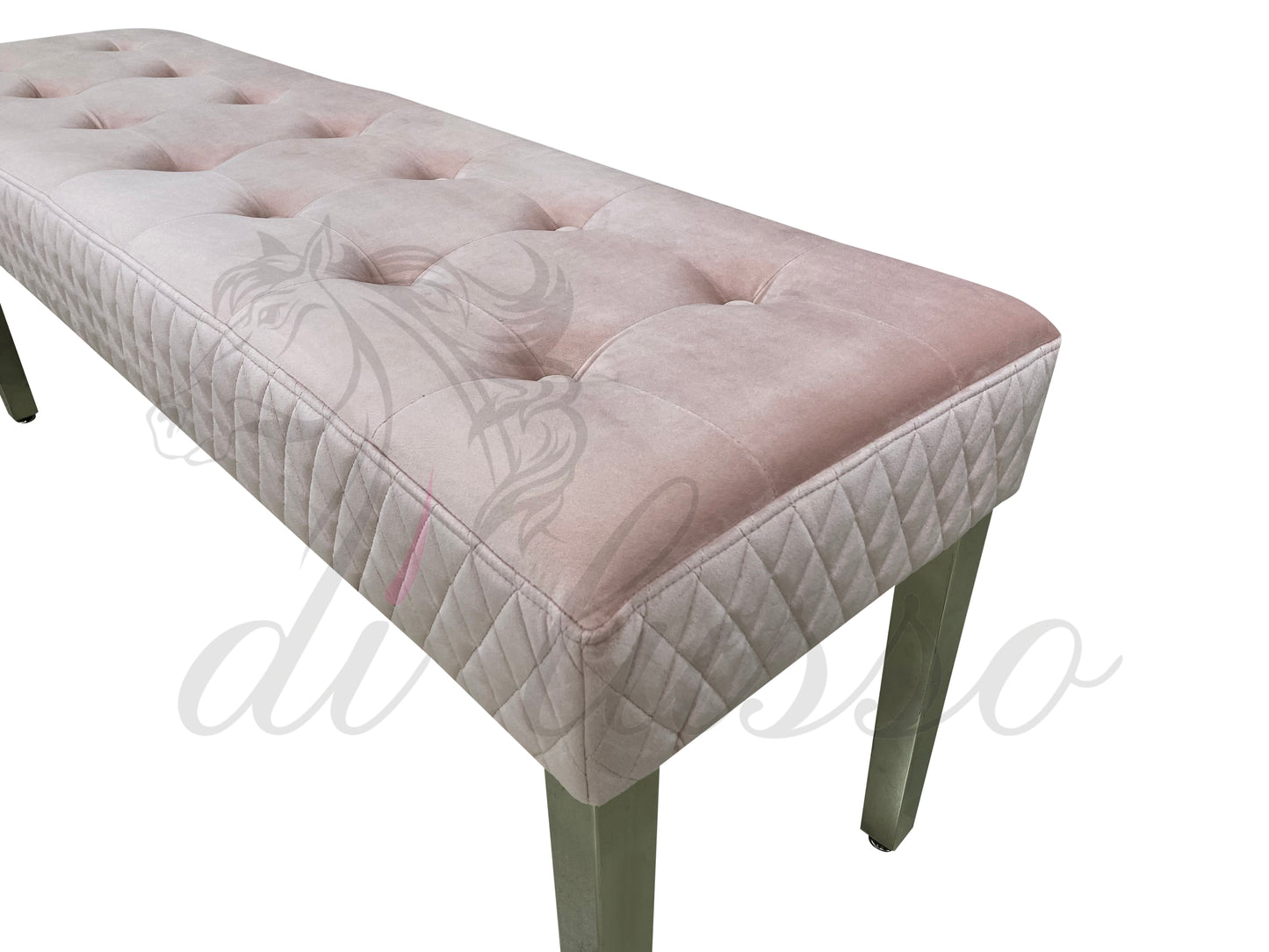 Paris Plush Velvet Pink Bench