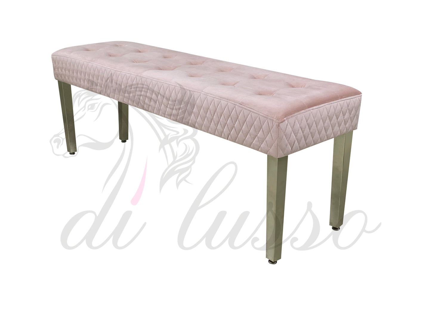 Paris Plush Velvet Pink Bench