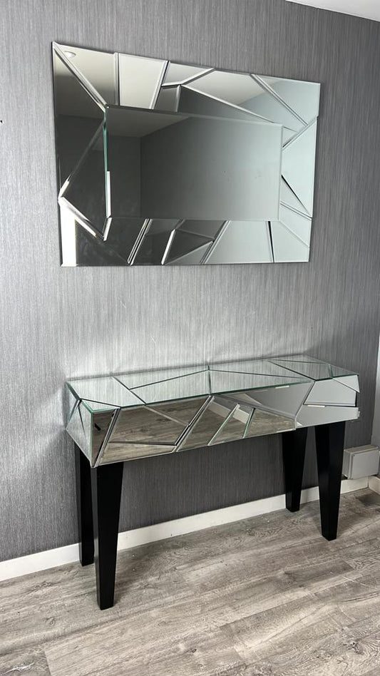 Saltire Mirrored Console Table Set