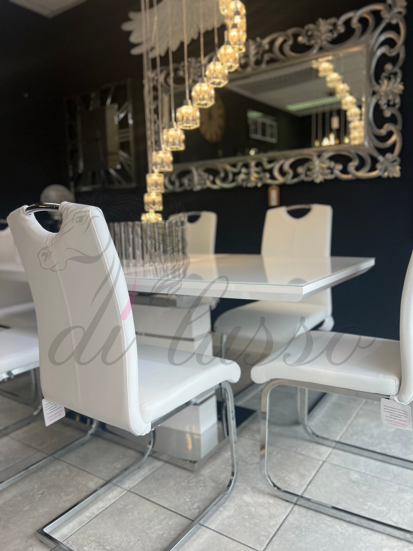 Milano White Extending Dining Set