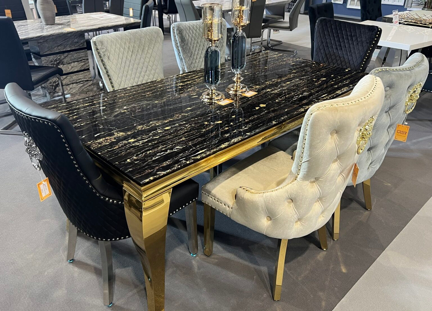 Leanne Black Marble Dining Table