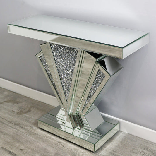 Crushed Diamond Fan Console Table