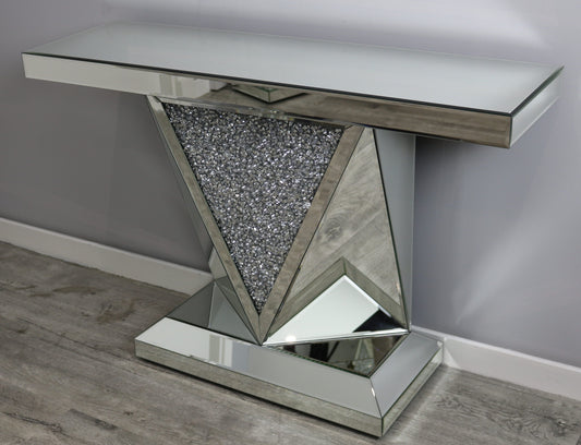 Crushed Diamond Triangle Console Table