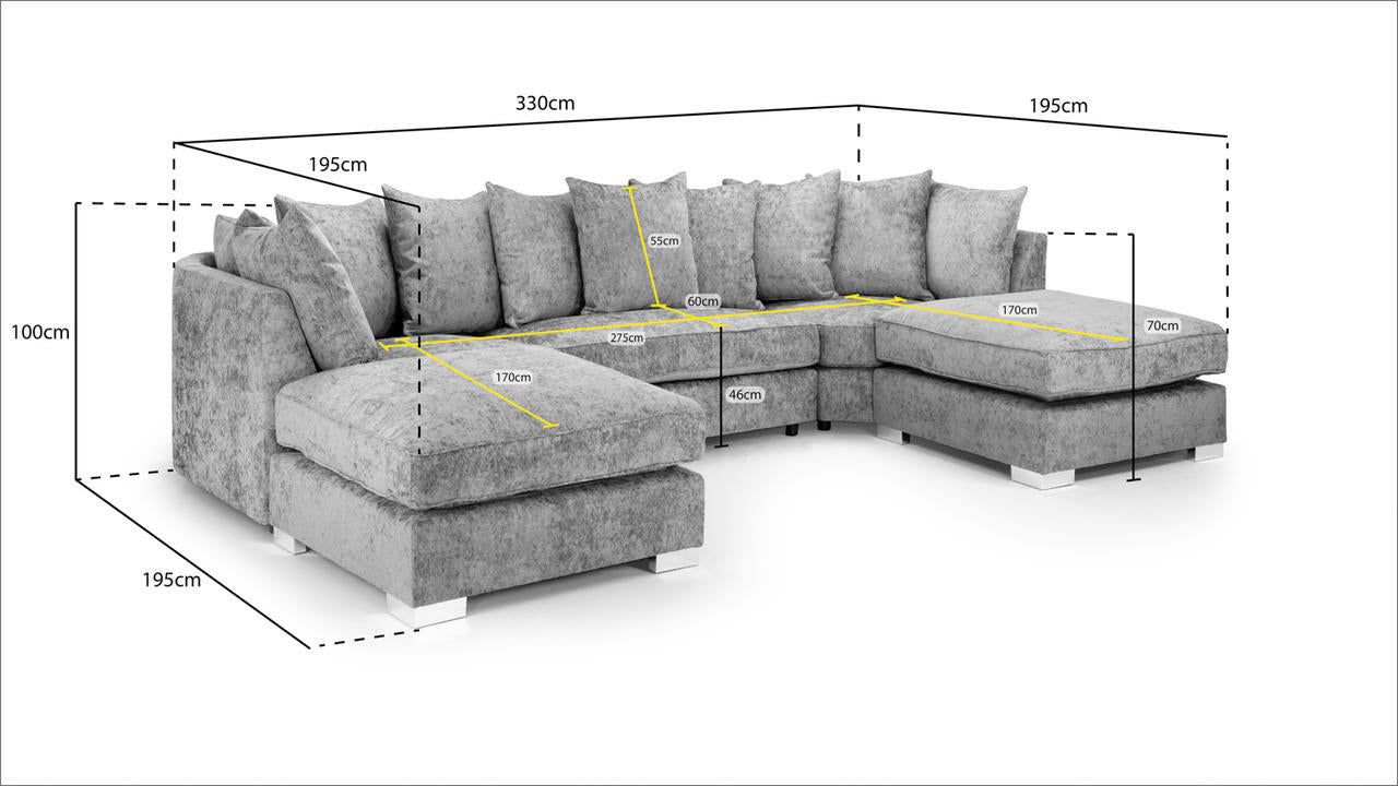 Lia U Shape Scatterback Sofa