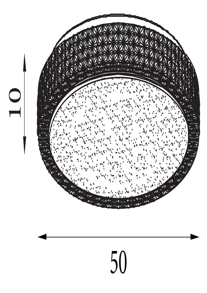 LED Flush Temp Colour Changing Light - Acrylic 50cm Flush Ceiling Light