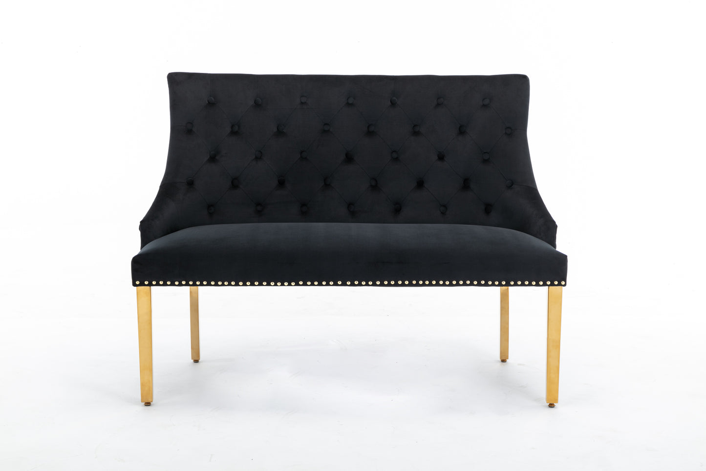 Paris Plush Velvet Gold Bench