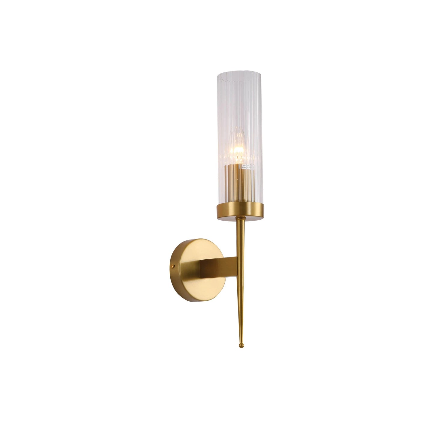 Cylinder Clear Reeded Glass Fluted Wall Light E27