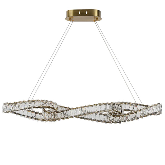 Crystal Chandelier LED Pendant Light 36W 3CCT with Copper Finish