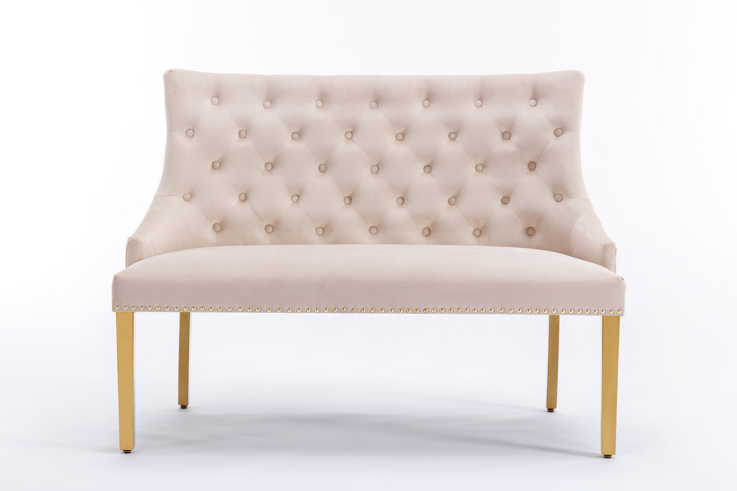 Paris Plush Velvet Gold Bench