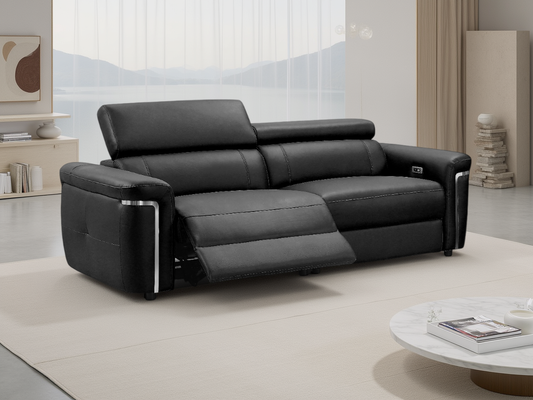 Somerville Electric Recliner Sofa Black 3 Seater