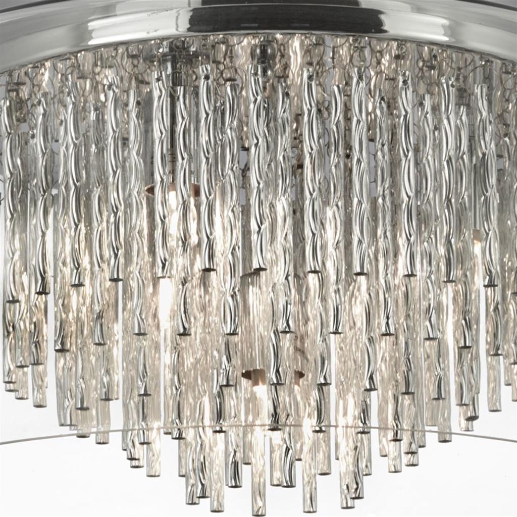 Curva 4Lt Flush - Chrome Metal & Crystal Glass