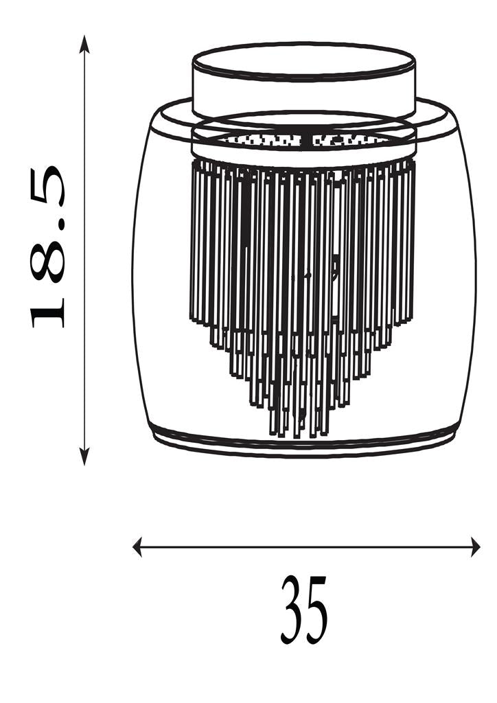 Curva 4Lt Flush - Chrome Metal & Crystal Glass