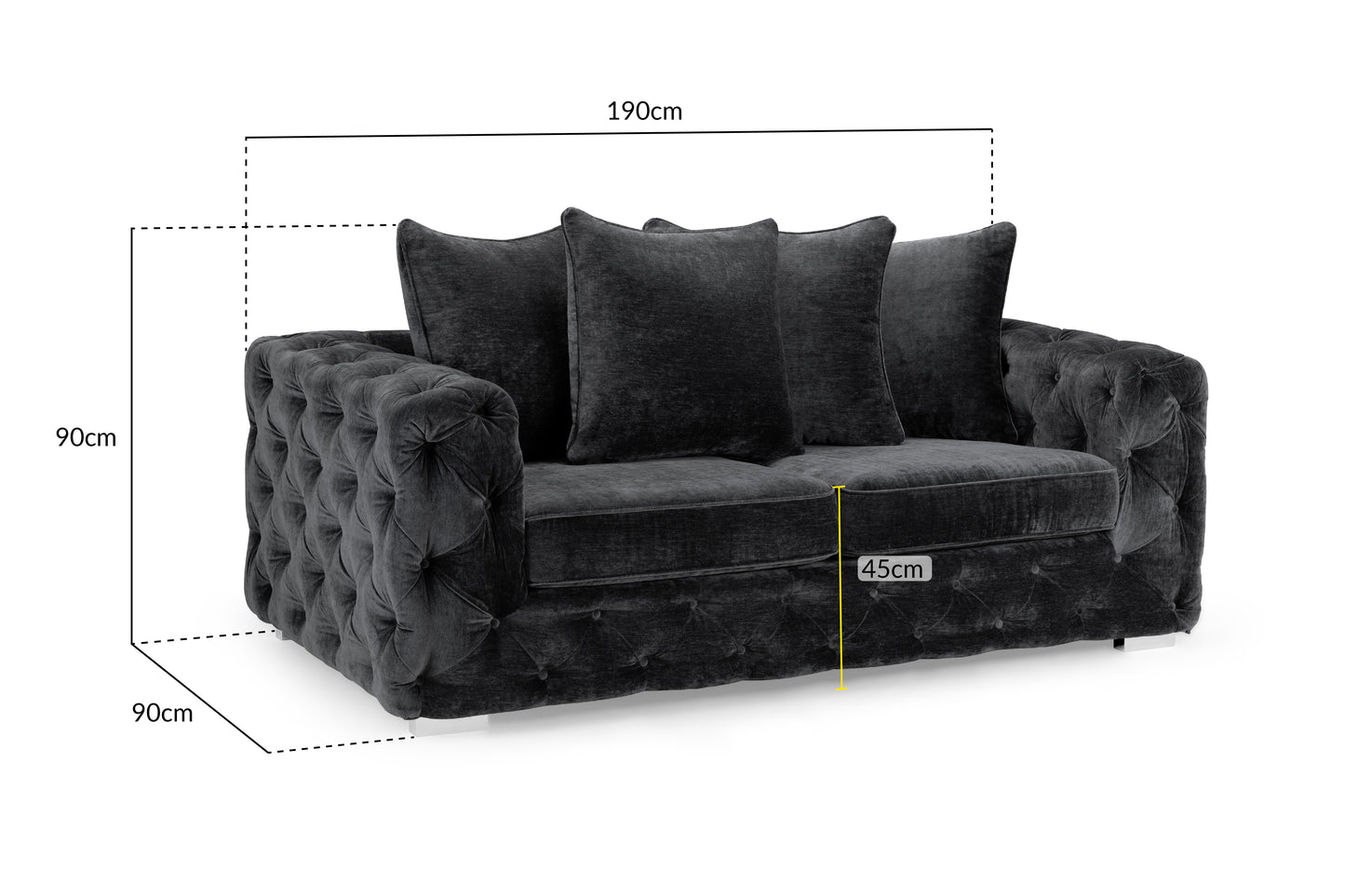 Sandford 3 Seater Slate Sofa