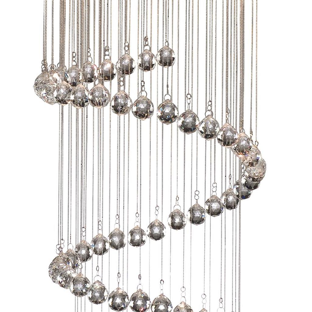 Hallway 3Lt Multi-Drop Pendant- Chrome Metal & Clear Crystal