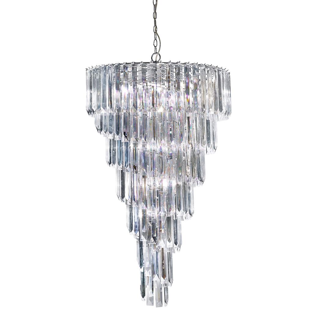 9Lt Chandelier - Chrome Metal & Acrylic