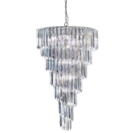 9Lt Chandelier - Chrome Metal & Acrylic