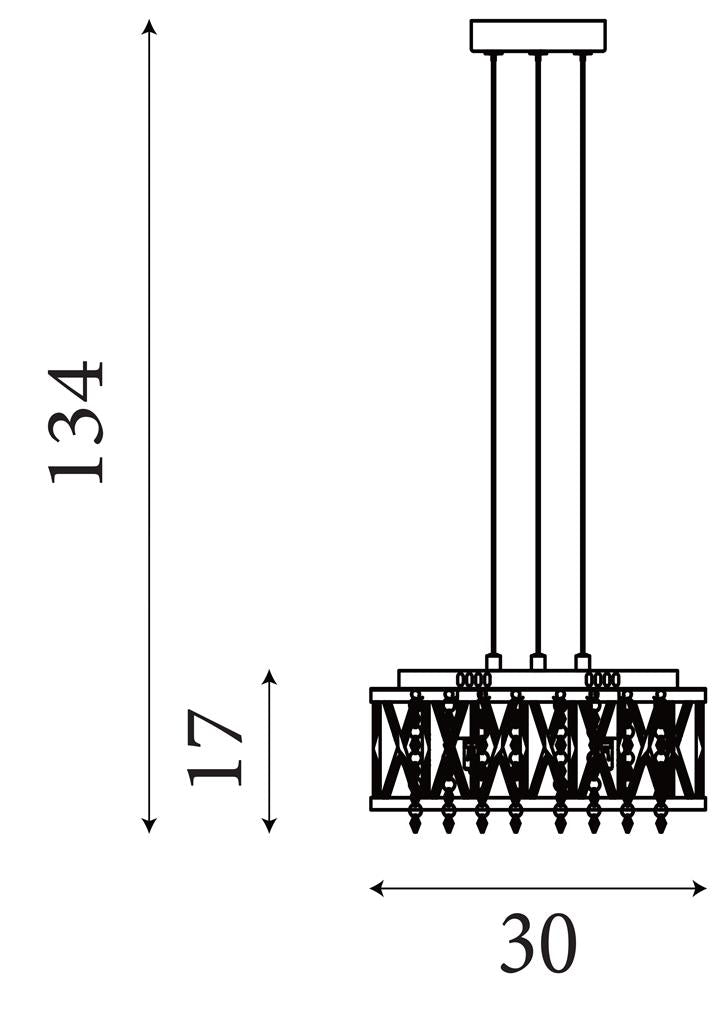 Elise Pendant to Semi-Flush - Chrome Metal & Crystal (Various Sizes)