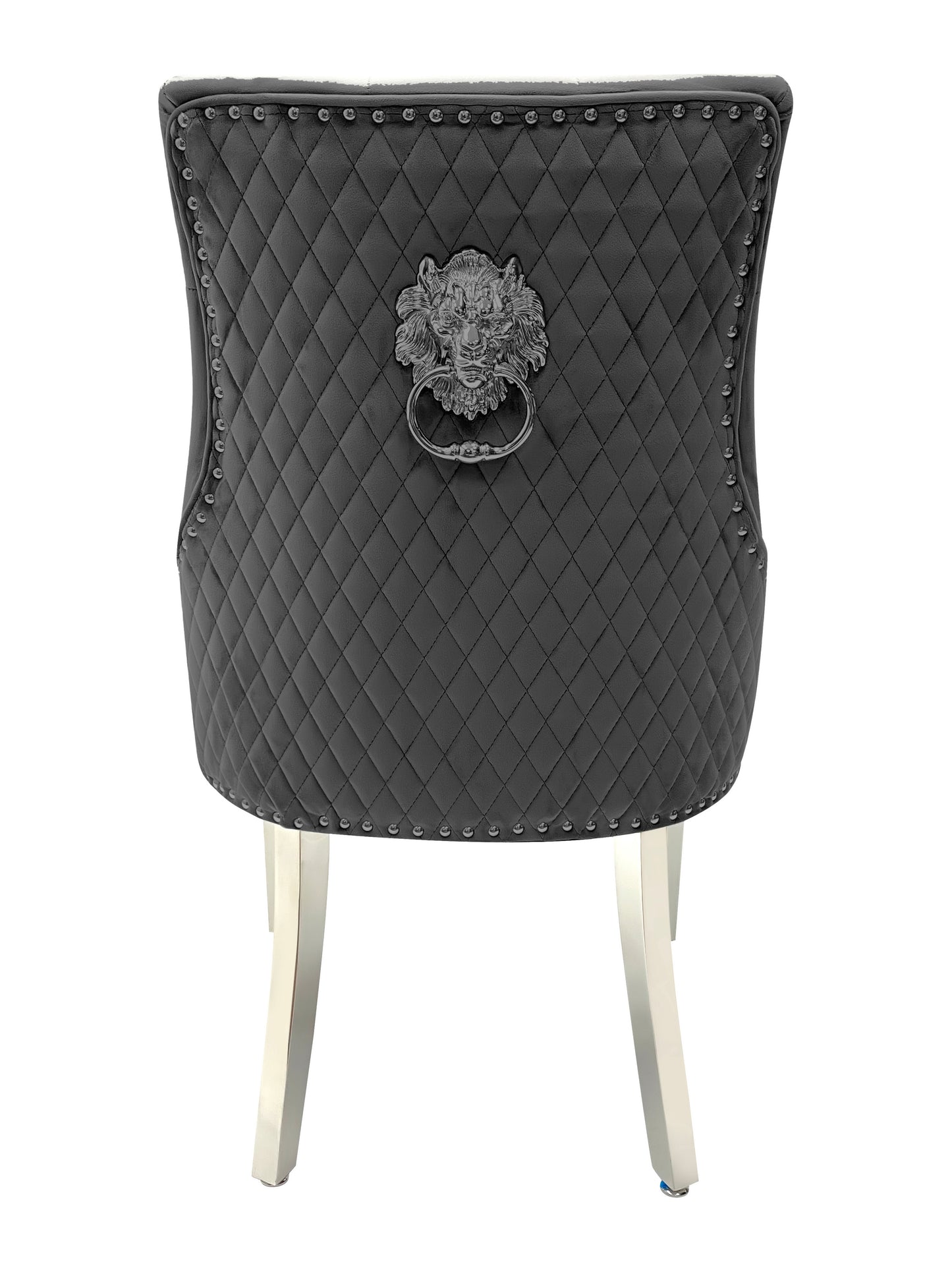 Paris Plush Velvet Lion Knocker Dining Chairs