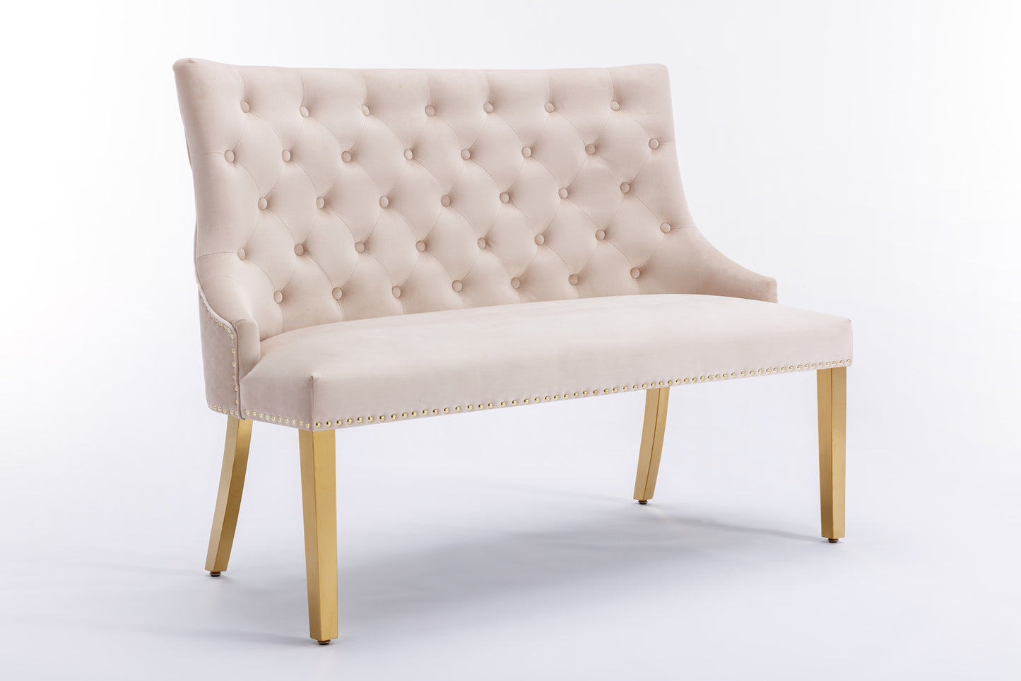 Paris Plush Velvet Gold Bench