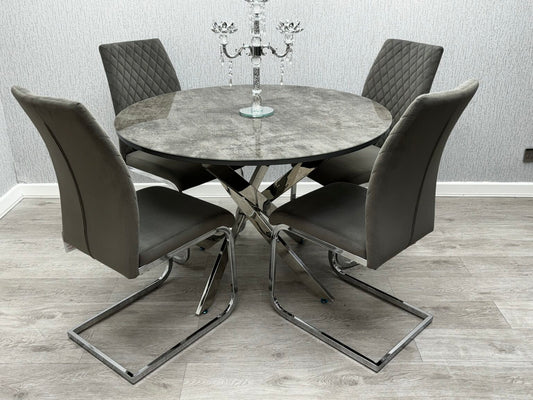 Aura Round Dining Table Set