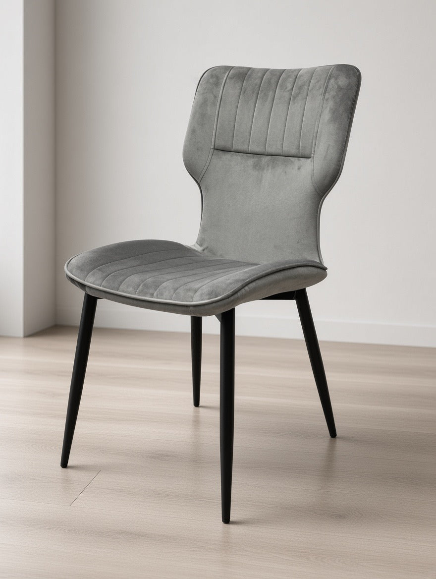 Windsor Grey Velvet Dining Chair (Set Of 2)