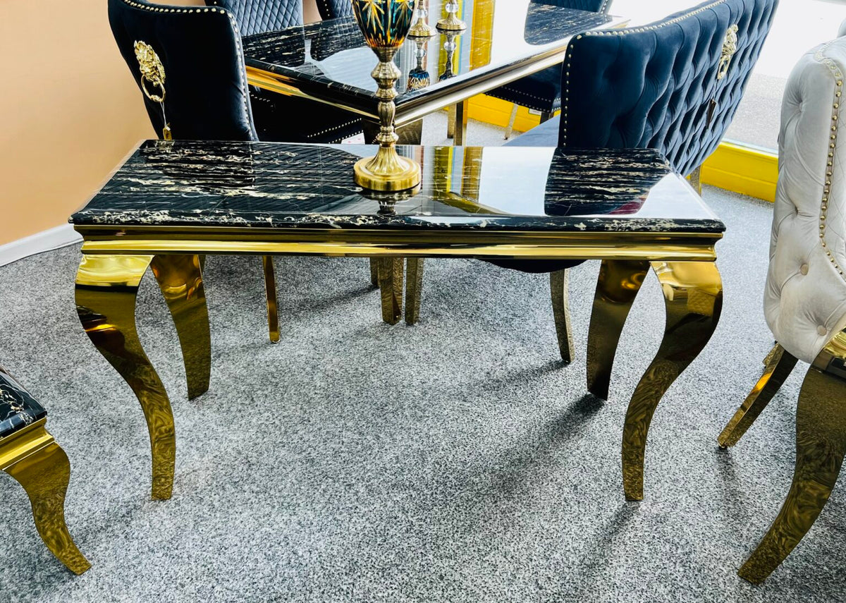 Black/Gold Marble Console Table