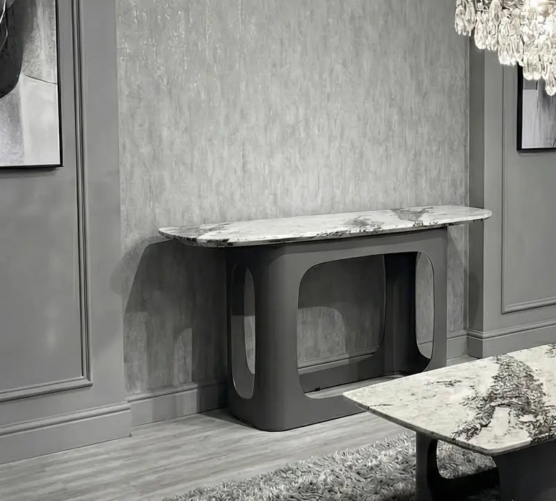 Luna Grey Marble Console Table