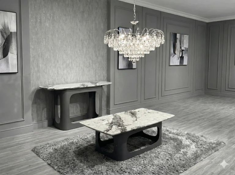 Luna Grey Marble Coffee Table